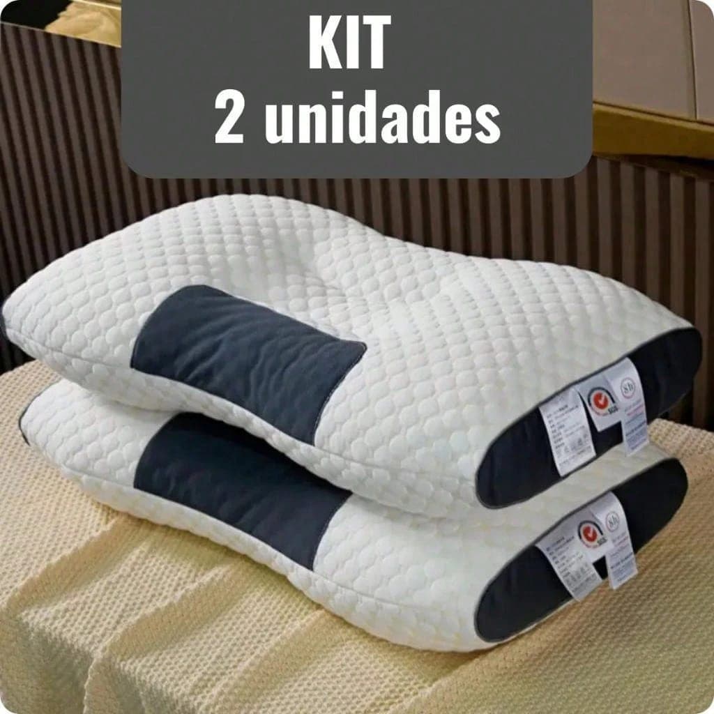 Kit 2 travesseiros cervical ortopédico ergonômico