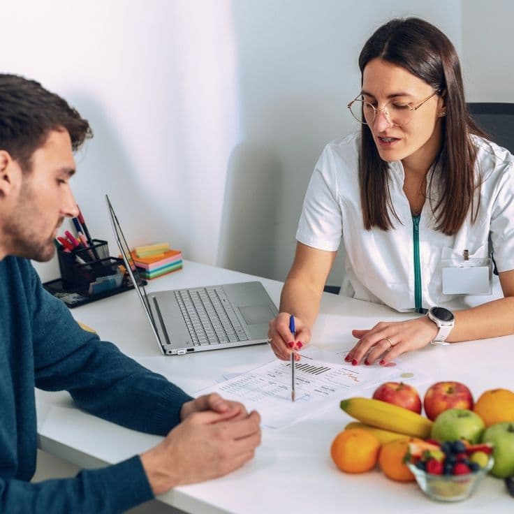 Apoio psicológico e nutricionista para o casal comer mais saudável