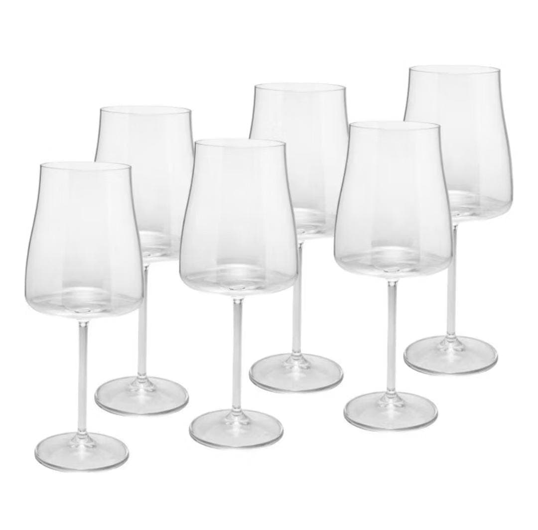 JOGO 06 TAÇAS VINHO CRISTAL BOHEMIA ALEX WOLFF LLUXO 400ml