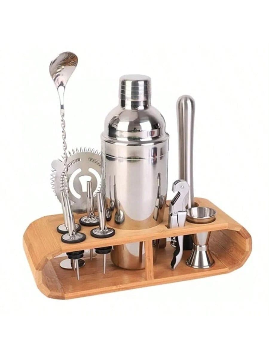 Kit Coqueteleira Bar Profissional Para Drinks Bebidas, Inox Com 12 Peças
