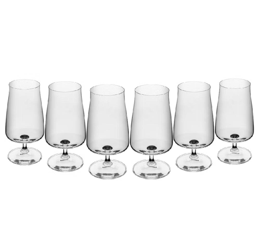 Jogo de Taças de Cerveja ALEX Cristal Bohemia 380ml Wolff | Luxo Premium | 6 Peças